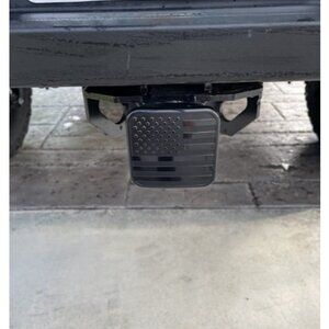 USA Stainless Steel Flag Emblem Metal Hitch Cover with Pin Bolt Fits 2" Receiver